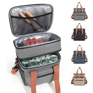 캐주얼 2단 아웃도어 보온 런치백 런치백 보온보냉백 2단런치백 아웃도어런치백