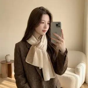 투톤 베이직 머플러 따뜻하고 포인트 주기 좋은 겨울 목도리 니트 골지 레이어드 2color