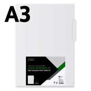 문화 고투명 클리어홀더 F492-81 A3 5매 팩 파일 종이 정리 보관 서류 문서