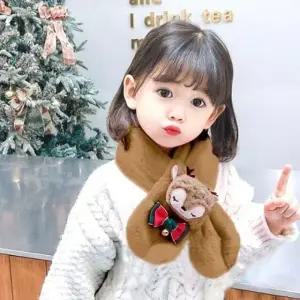 아동목도리 꽃사슴퍼 고리형 쁘띠머플러 대량가능 크리스마스 퍼 목도리 귀여운 아동 넥워머 쁘띠머플러 니