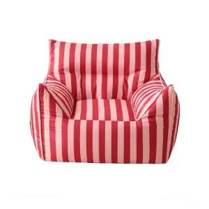 스트라이프 소파 패브릭 줄무늬 원룸 로즈레드 빈백 포켓 패브릭소파 거실