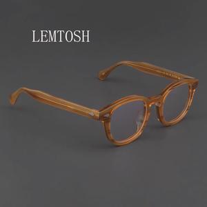 남성용 안경테 조니 뎁 Lemtosh 스타일 안경 투명 디자이너 컴퓨터 남성 라운드 빈티지 안경