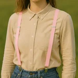 bns 컬러 정장 멜빵 서스펜더 핑크 바지 멜빵끈