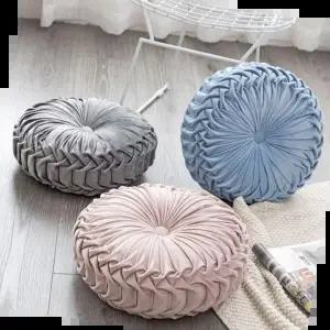 북유럽쿠션 플리츠 호박방석 원형쿠션 UC-0002-