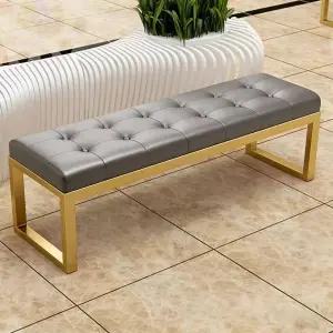 신발장 앞의자 벤치형 그레이 쿠션 프레임 사무실 철제 스툴