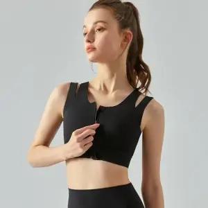 앞지퍼 상의 나시 요가 브라 러닝 헬스 스포츠 브라 WFLZ1F3