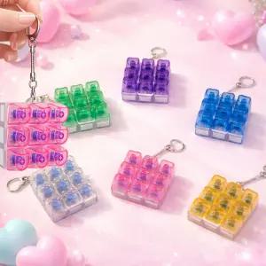 하트 불빛 투명 딸깍이 키링 9구 키캡 클리커 클릭 열쇠고리