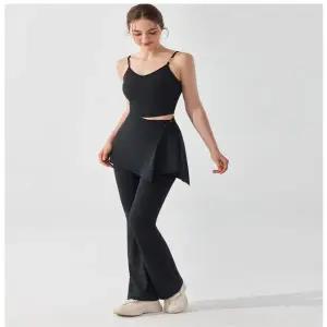 요가 레깅스+스커트 세트 운동 하이웨스트 팬츠 치마 가리개