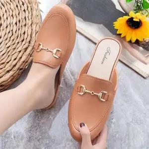 구두블로퍼 클래식 버클 낮은굽 여자슬리퍼 블로퍼 여성 3컬러 정장 슬리퍼