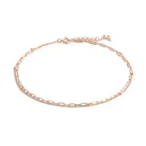 18K 두줄 나비 참 미러볼 클립체인 발찌 JNA27271