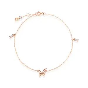 18K 탄생석 나비 큐빅 발찌 SCA38270