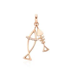 18K 와이어 라인 큐빅 물고기 펜던트 NPP22879