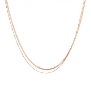 18K 2mm 스네이크 뱀줄 볼 체인 레이어드 목걸이 IRN33558