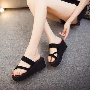 [오노마] ONM 여름 여자 쪼리 슬리퍼 키높이 통굽 웨지 힐 싼 쪼리