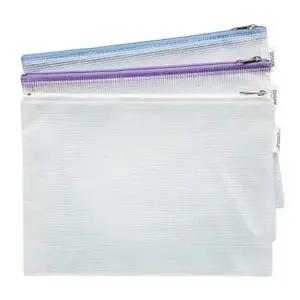 여행용 지폐 영수증 투명 타포린 지갑 A5 지퍼 파우치 파일 케이스 봉투 미니 화장품 가방 다용도 수납 소