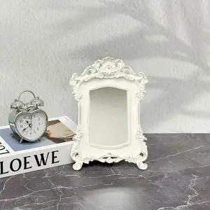 컨츄리아이템 로렌 로카이유 탁상거울 엔틱화이트