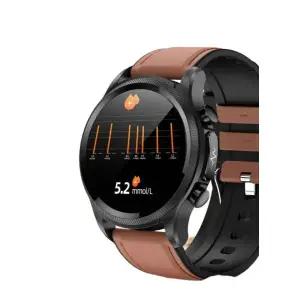 혈당측정스마트워치 모니터링 당뇨 체온 심박수 수면 표준 원형 블랙 실리콘