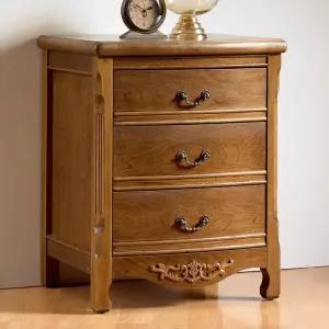 나르본 브라운 원목 엔틱 600 3단 서랍수납장클래식