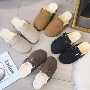 여성 뮬 슬리퍼 4색 슈즈 겨울 털 신발 방한 슬리퍼 tNe6+9snF