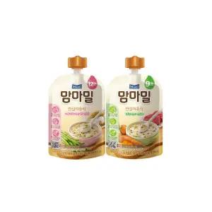 맘마밀 아스파라거스100g+녹황채소소고기100G 각 10팩