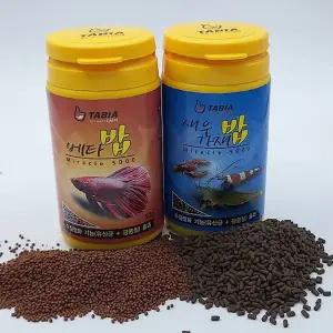 [타비아]어밥 타비아 베타 밥 50g / 새우 가재 사료 70g 관상어 갑갑류 먹이 밥
