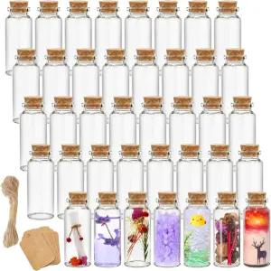 킹롤 70팩 30ml 코크 스토퍼 유리병 맞춤형 미니 혜택 라벨 개인 달린 DIY 태그와 위시 웨딩 보틀 파티