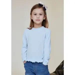 [갤러리아] 빈[BEEN] BA12BL02SB 스카이블루 밑단 프릴 티블라우스