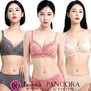 [비너스] 브라 팬티 세트 빅사이즈 노와이어 A B C D E F G 컵 풀컵 몰드 와이어 노라인 레이스 브라렛 쿨 인견 보정 감탄 스포츠 심리스 홑겹 브래지어 여자 여성 속옷 비비안