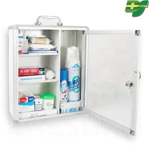 알루미늄 벽걸이 구급함 중 대형 프리미엄 30종 용품 포함 세트 일진약품 구급상자