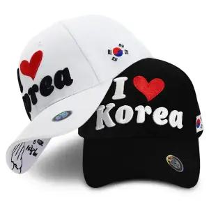 캡이요 CAPEYO 2215 아이 러브 코리아 자수 야구 볼캡 모자 남자 여자 커플 남성 여성 운동 스포츠모자