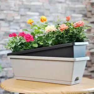플라스틱 사각화분 대형 회색/베란다텃밭 플랜트박스