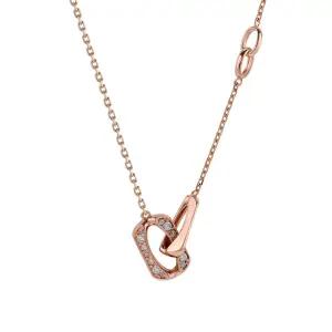 18K 목걸이 체인 드롭 더블 라운드 스퀘어