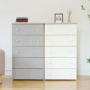 [보노하우스]보니 템바보드 5단 우드상판 플라스틱 서랍장 수납 정리함 옷장