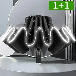 [1개+1개] 거꾸로 3단 자동우산 튼튼한 접이식 암막 양우산 대형 장우산