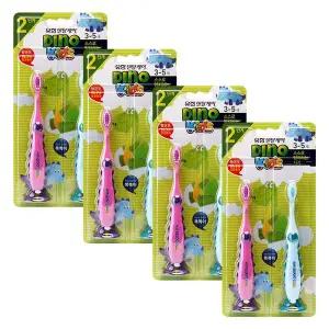 유한덴탈케어 다이노키즈 칫솔 2단계(3~5세) 2개입 X 4개