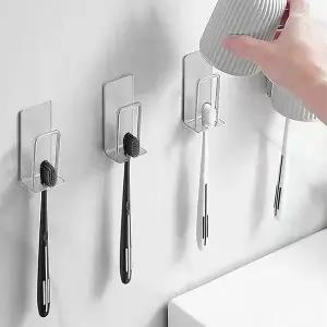 [NS홈쇼핑]디유 올스텐 무타공 접착식 칫솔걸이 4인세트+면도기 꽂이 1p[35401353]