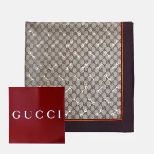 (구찌) 홀스빗 프린트 실크 스퀘어 스카프(662576)