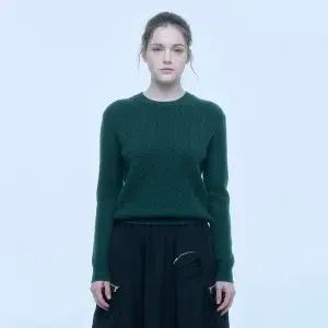 [UNIT](센텀시티점)캐시미어 케이블 베이직 크루넥 풀오버 (ZFKKCN103C-GREEN)
