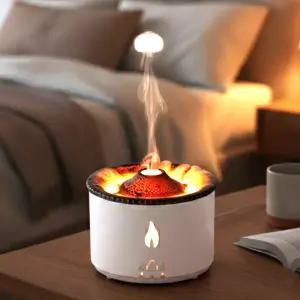 세척편한 가습기 탁상용 미니가습기 화산 무드등 소형 책상 테이블 신기한 불멍 재밌는 물멍 쉬운세척 통분리