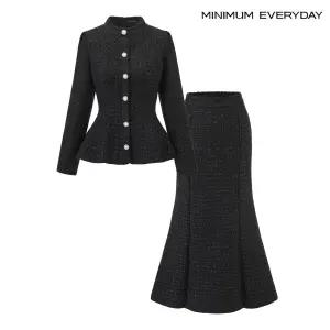 ( 에브리데이)클래식 트위드 플레어 자켓 롱 스커트 셋업 (EB4OW026D)