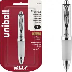 유니볼 207 프리미어 리트랙터블 젤 펜 미디엄 포인트(1.0mm) 블랙 1팩