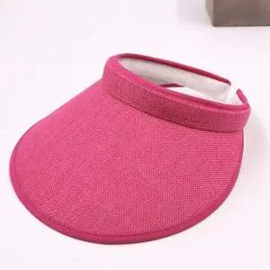 심플 캐주얼 넓은 챙 핫핑크 와이드 썬캡 여름 모자