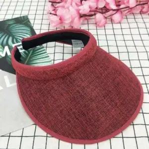 와이드 썬캡 햇빛 차단 비치 산책 모자 레드 여름