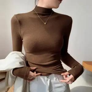 폴라티셔츠 겨울 이너목폴라 면폴라티 여성가을티셔츠 하프넥티 목티