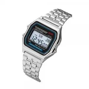 메탈 전자 스포츠 남성 남자 손목 시계 스퀘어 사각