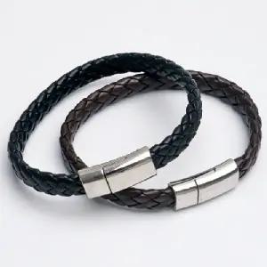 폭넓은 남자 가죽 팔찌 마그넷 잠금 남성 모던 액세서리 심플 패션팔찌