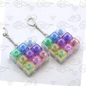 무지개 투명 키캡 미니 키보드 피젯토이 스트레스 해소 장난감 휴대용 클리커