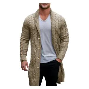 두꺼운 롱 겨울 꽈베기 남자 스웨터 트위스트 숄 니트 가을 가디건