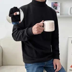 무지 기모 안감 목폴라 티셔츠 데일리웨어 면 겨울철