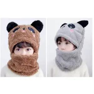 LEA-B285 팬더 유아동 퍼모자 비니 겨울모자 방한모자 털모자 퍼모자 퍼비니 캡모자